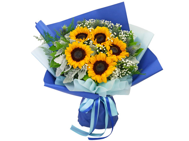 Florist Flower Bouquet - Sunflower Graduation Flower Bouquet GF02 - TGDH0816A2 Photo