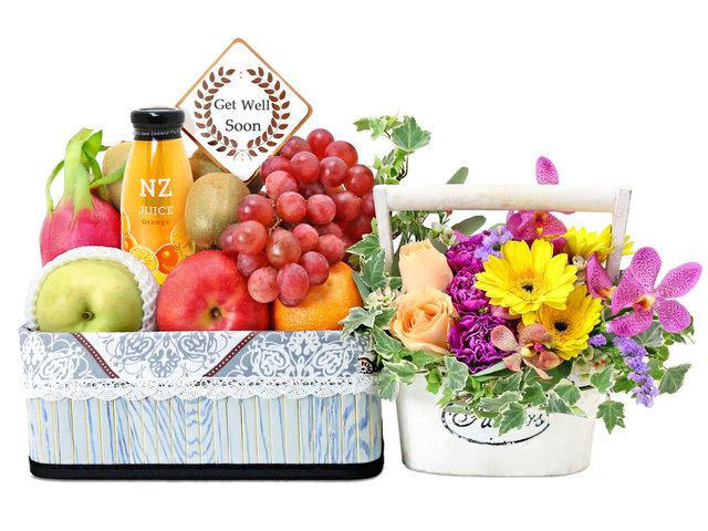 Fruit Basket - Recovery Fruit Hamper With Flower Basket G5 - L76602204 Photo